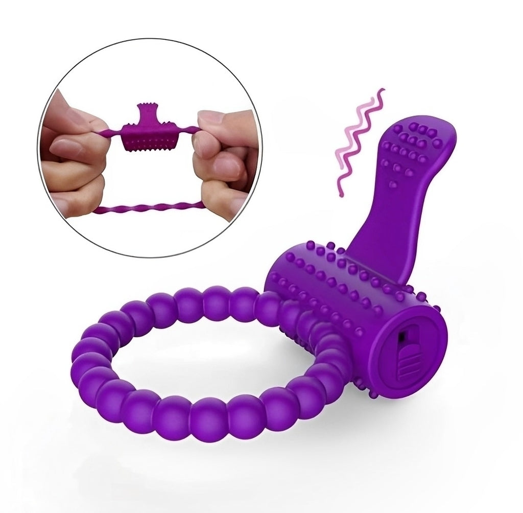 Anel Peniano Vibratório 2 em 1 com Estimulador Clitoriano – Prazer Duplo e Performance Prolongada