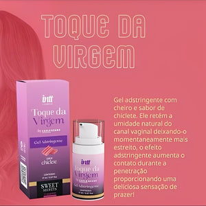 Gel Adstringente Íntimo Toque da Virgem Sabor Chiclete 17ml – Sensação de Estreitamento e Prazer Intenso