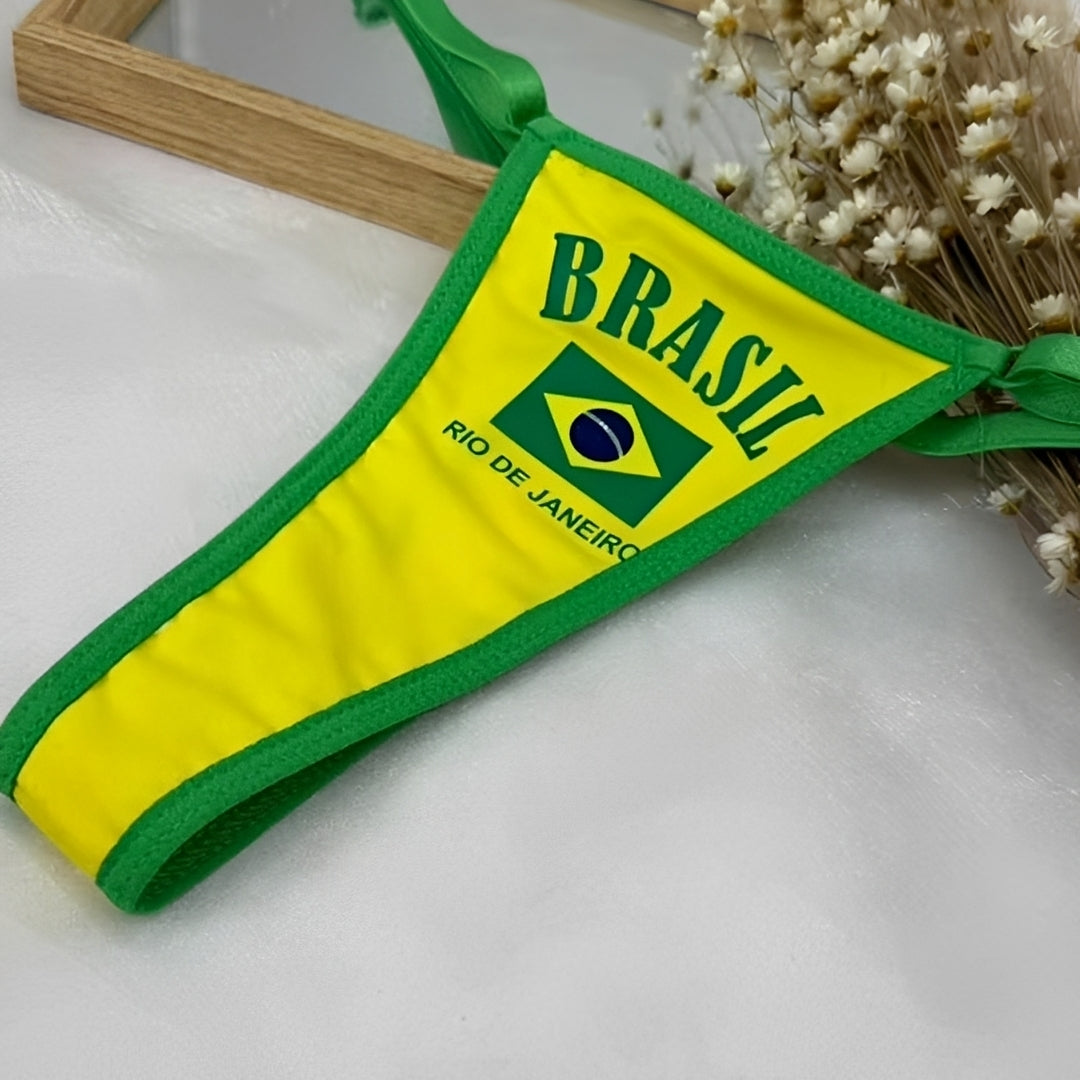Calcinha Fio Dental com Regulagem - Lingerie Feminina Sensual P ao GG - Flamengo,Corinthians, Palmeiras, São Paulo, Cruzeiro, Vasco, Fluminense, Atlético Mineiro, Grêmio, Brasil