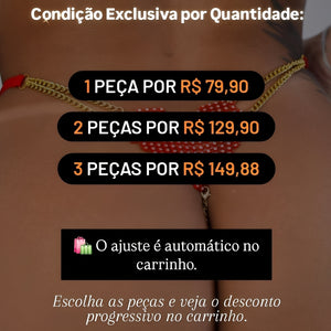 Kit de Calcinhas Sensuais com Renda, Coração e Corrente – P ao GG