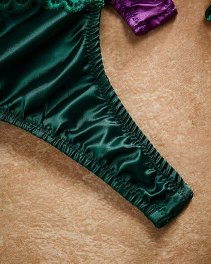 Kit com 3 Calcinhas Fio Dental Acetinadas com Joia - Lingerie Sensual para presentear