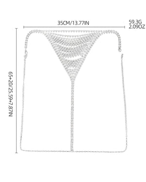 Calcinha Corrente com Strass – Coleção Gold | Lingerie Joia de Luxo - Para noites ousadas