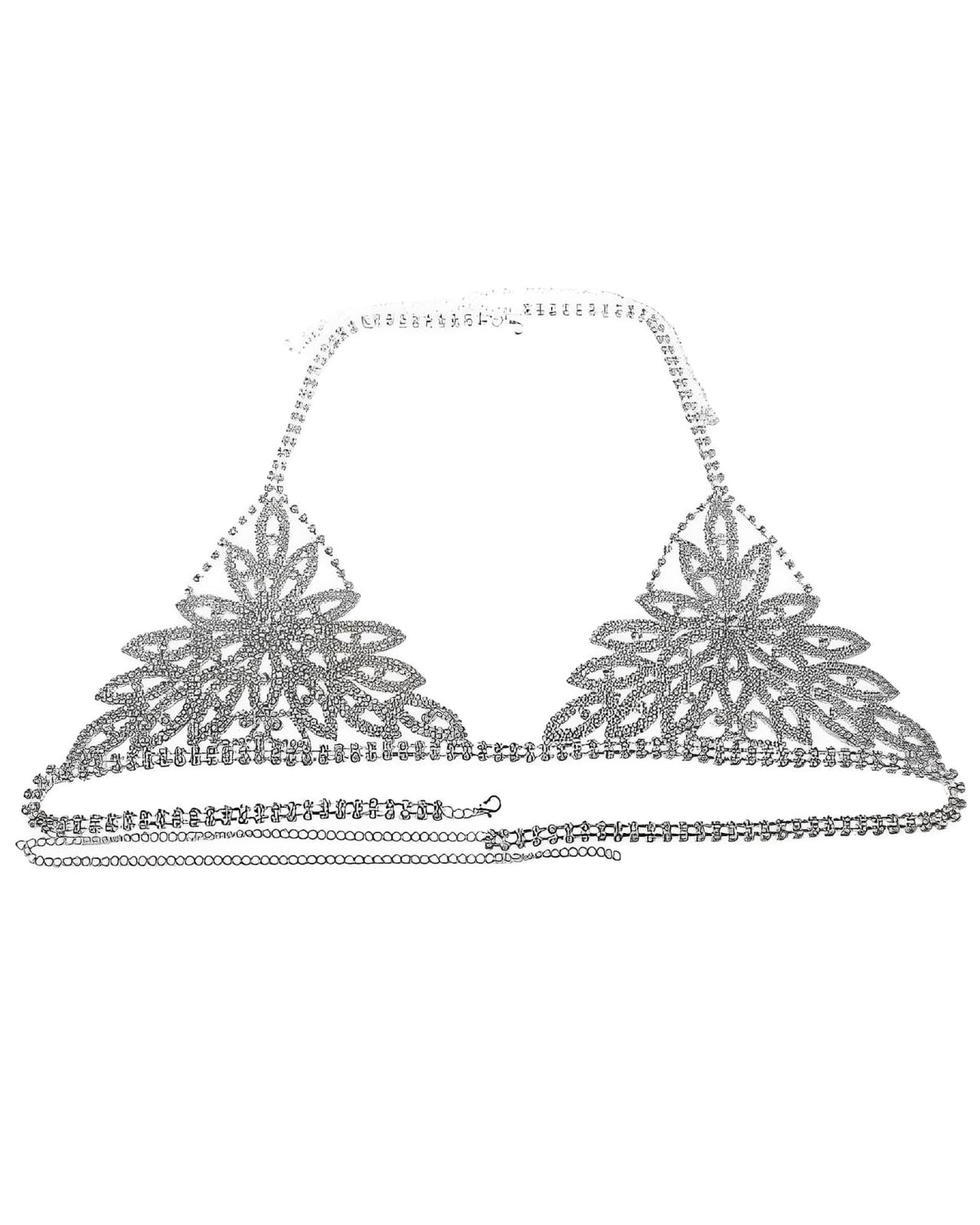 Sutiã de Strass Luxo Prata – Top Brilhante para Festa e Balada - Coleção Gold