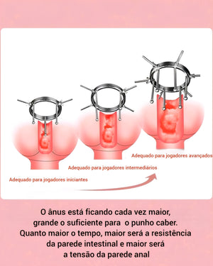 Dilatador Anal e Vaginal Ajustável em Aço Inoxidável – Expansor BDSM de Metal