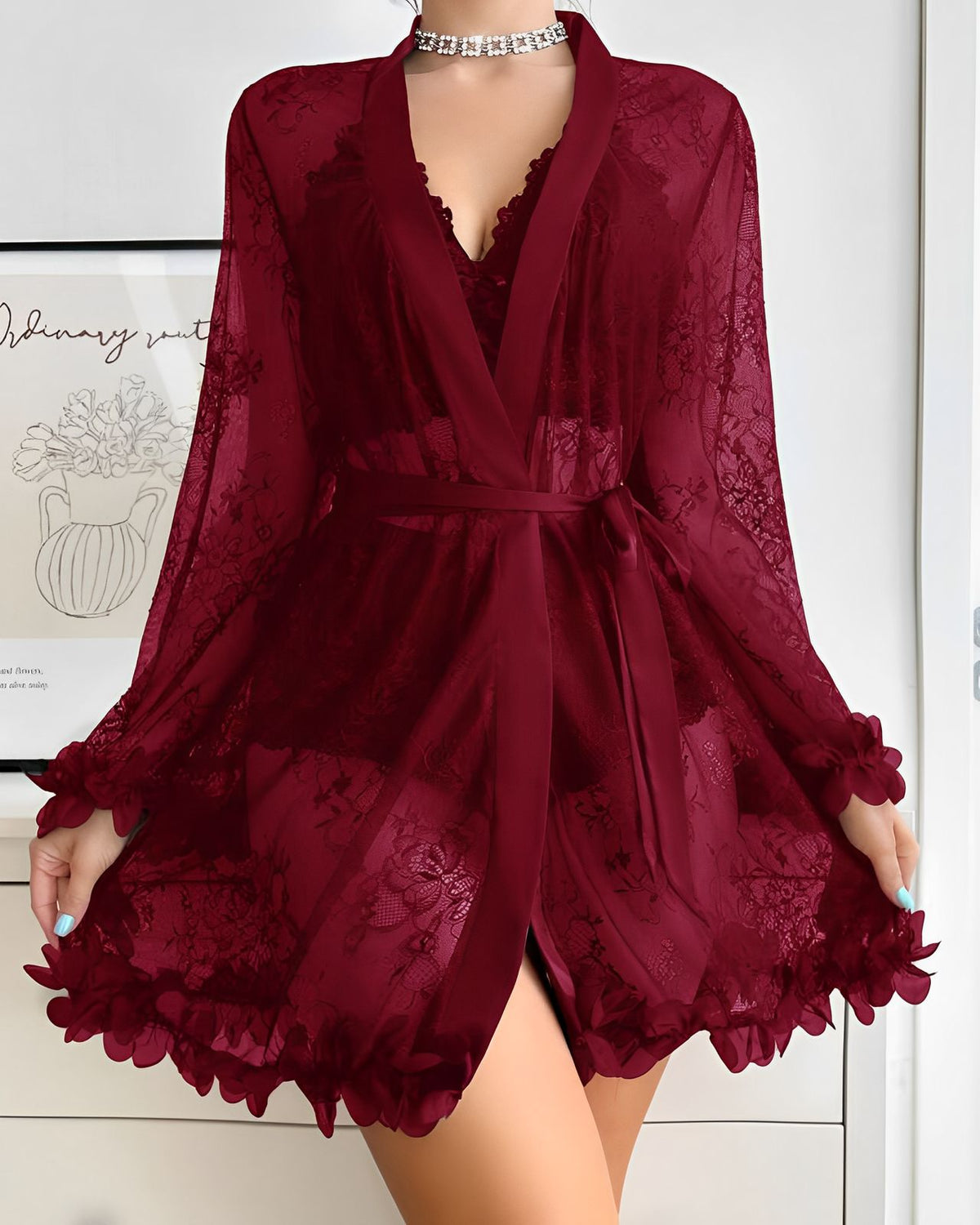 Conjunto Babydoll com Robe de Renda – Sofisticação e Conforto para Todos os Momentos