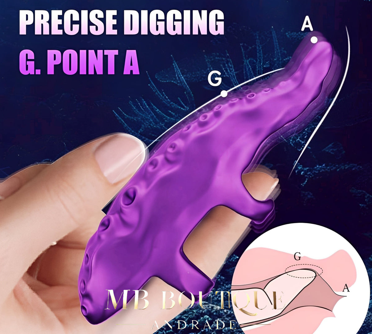 Toque Tentador - Vibrador de Tentáculo com Dedal Recarregável para Estímulo Total do Prazer (10 Vibrações)