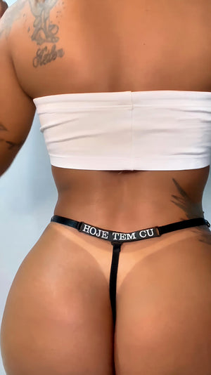Calcinha Fio Dental Feminina em Renda com Regulagem Preta ou Vermelha - Lingerie Sensual Ajustável P ao GG, Confortável e Modeladora