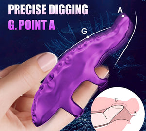 Toque Tentador - Vibrador de Tentáculo com Dedal Recarregável para Estímulo Total do Prazer (10 Vibrações)