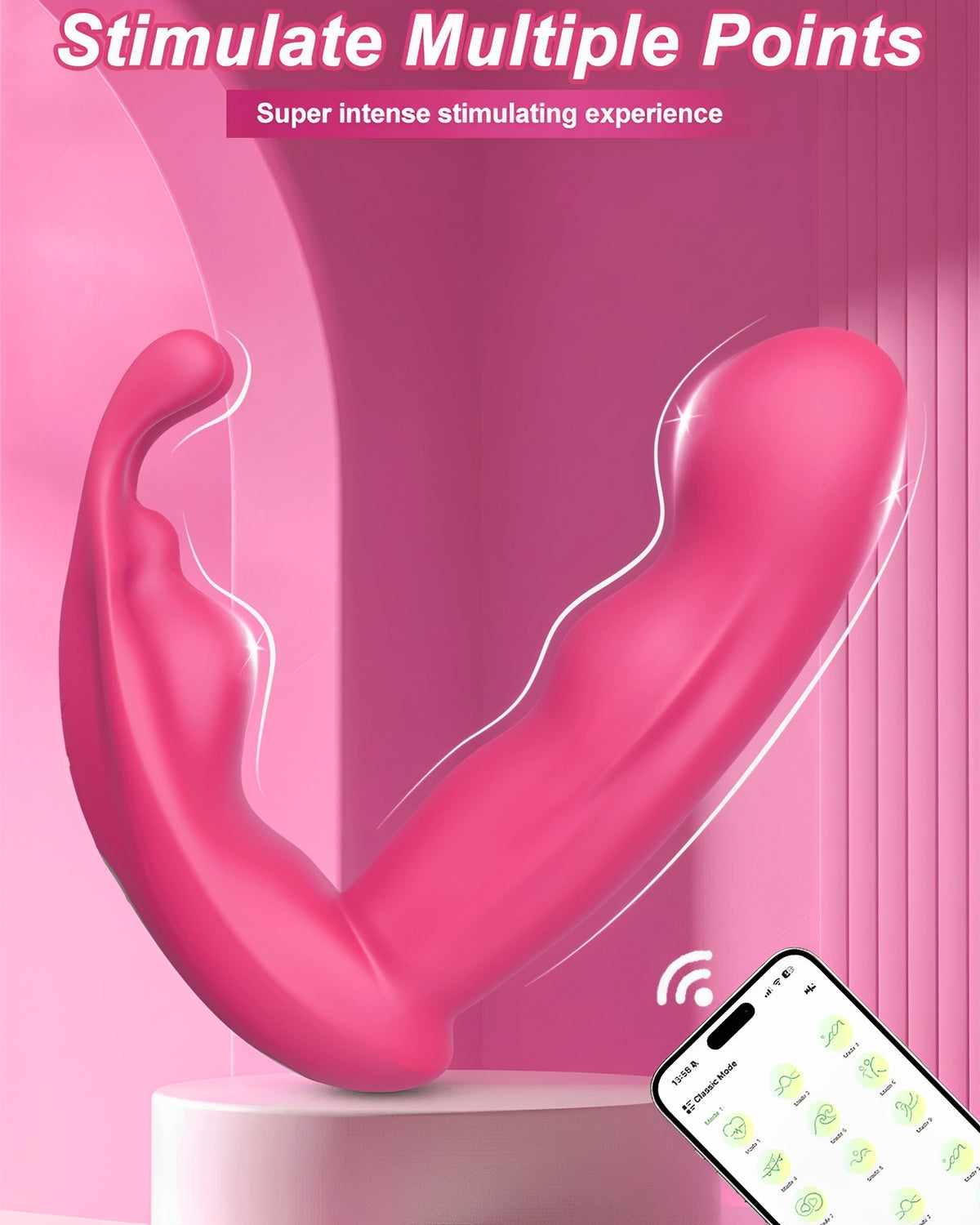 Acessório Vibrador Vestível com Controle por App - Estimulação Dupla com Discrição e Prazer Personalizado