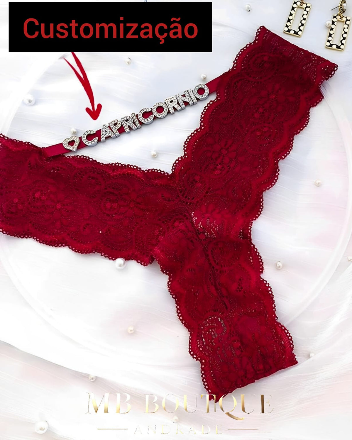Calcinha de Renda Personalizada com Nome – Encanto Exclusivo