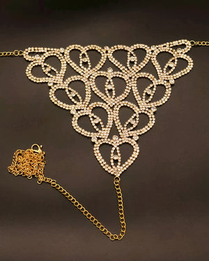 Conjunto Luxo com Strass – Sutiã e Calcinha Sensual (Prata ou Dourado) – Coleção Gold