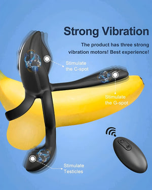 Anel Peniano Vibratório com Controle Remoto – 10 Modos de Vibração, Silicone Premium e Design à Prova D’Água