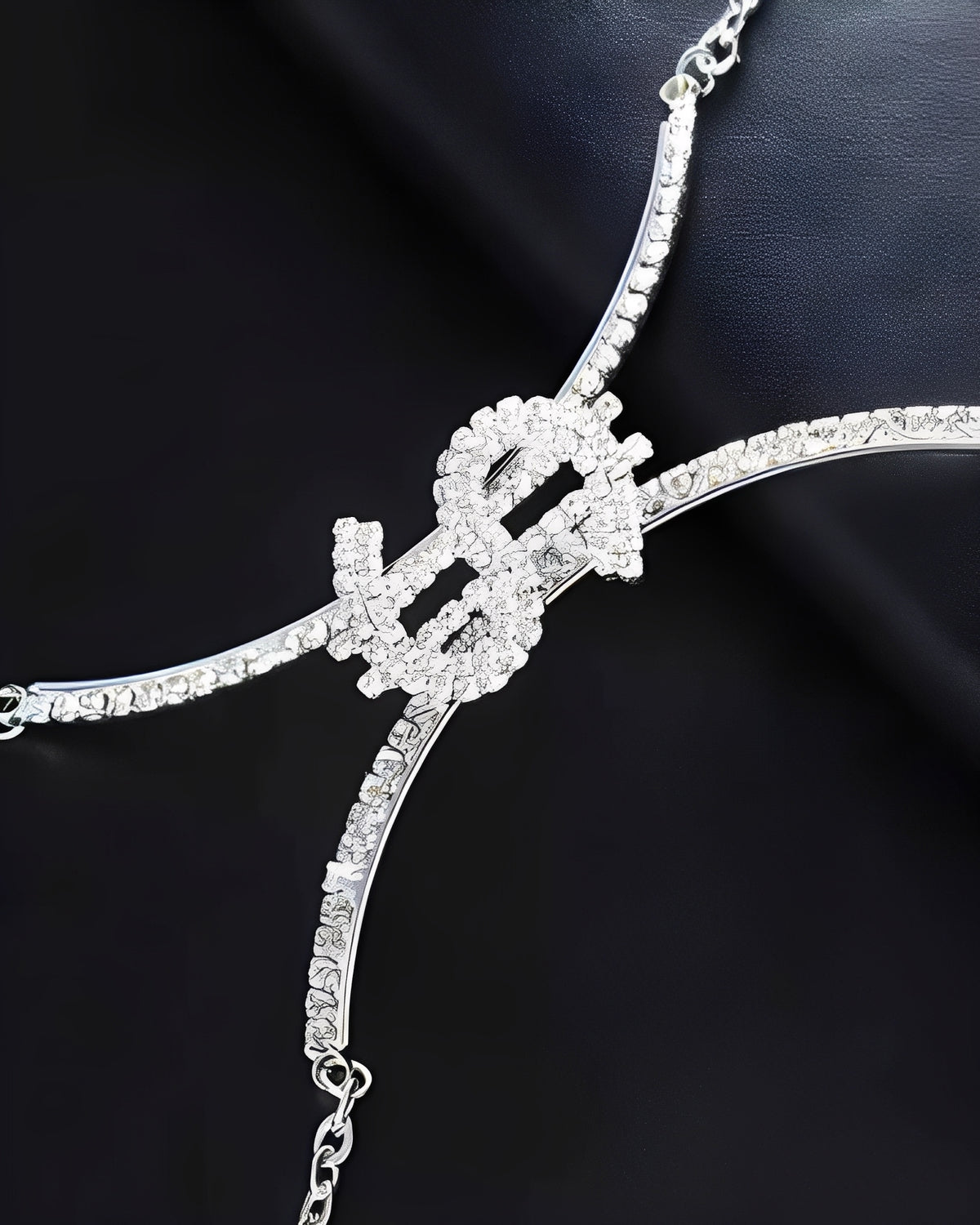 Colar Corporal Feminino em Strass com Símbolo de Dólar – Acessório Sensual de Luxo para Festa e Balada