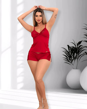 Short Doll Feminino em Microfibra com Renda – Conjunto P ao GG