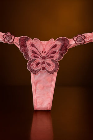 Kit 3 Calcinhas Fio Dental Borboleta em Renda Sexy - Lingerie Feminina Luxo para Noite Especial e Presente Sensual