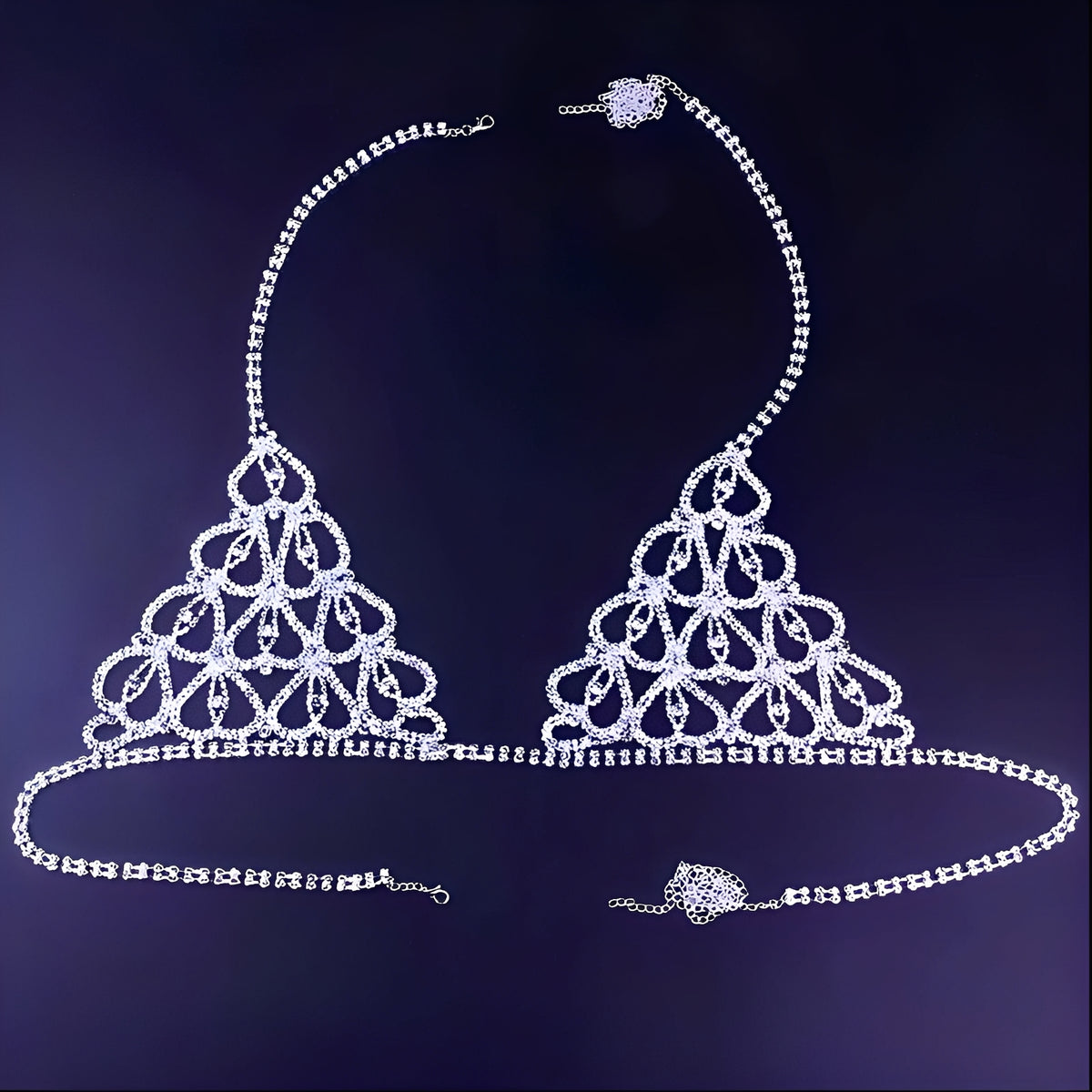 Conjunto Luxo com Strass – Sutiã e Calcinha Sensual (Prata ou Dourado) – Coleção Gold