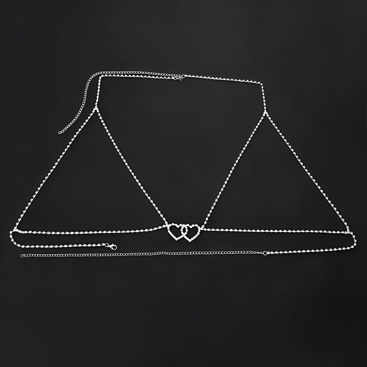 Body Chain Corações Duplos – Coleção Gold