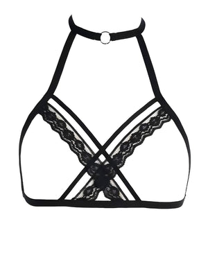 Calcinha Fio Dental Preta com Renda Floral e Pérolas – Lingerie Sensual com Abertura Inferior para Momentos Ousados