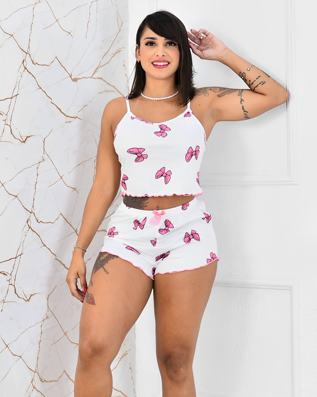 BabyDoll Laços Rosas – Fofo, Feminino e Extremamente Confortável