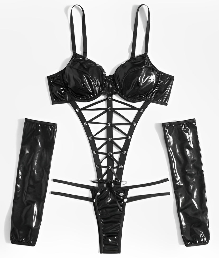 Body Daiane com luvas – Fetiche, Sensualidade e Elegância em uma Só Peça