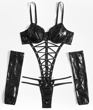 Body Daiane com luvas – Fetiche, Sensualidade e Elegância em uma Só Peça