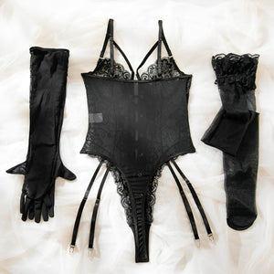 Compre 1 leve 2 - Body com luvas e meias + calcinha