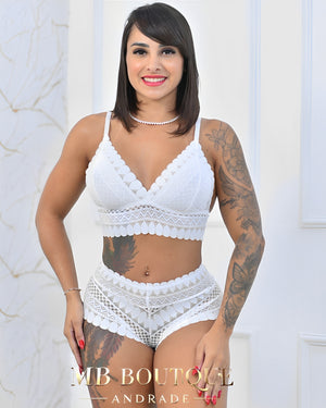 BabyDoll Branco Geométrico – Escultural, Moderno e Muito Confortável