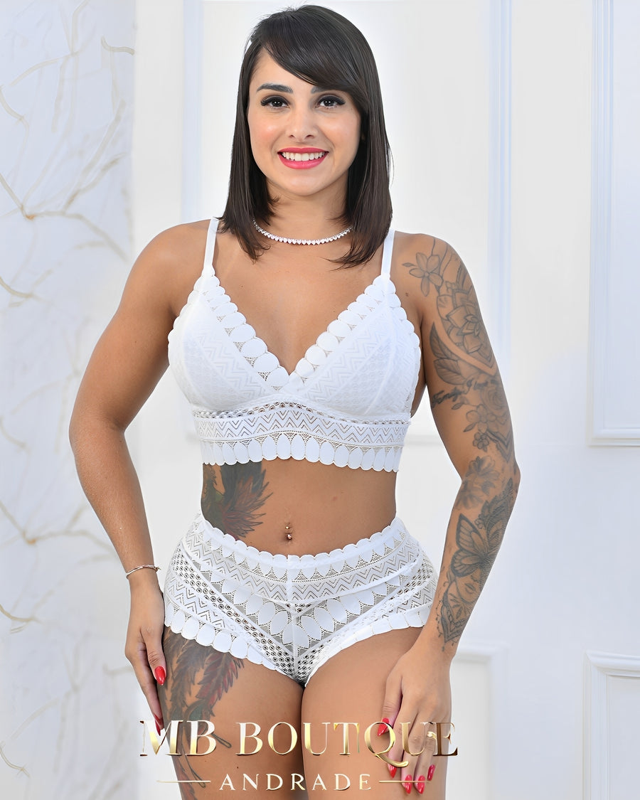 BabyDoll Branco Geométrico – Escultural, Moderno e Muito Confortável