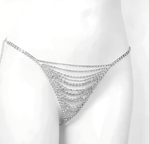 Calcinha Corrente com Strass – Coleção Gold | Lingerie Joia de Luxo - Para noites ousadas