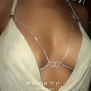 Body Chain Corações Duplos – Coleção Gold