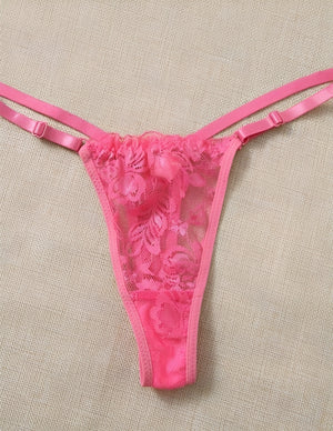 Kit 7 Calcinhas Fio Dental em Renda Regulável – Lingerie Delicada e Exclusiva P ao GG