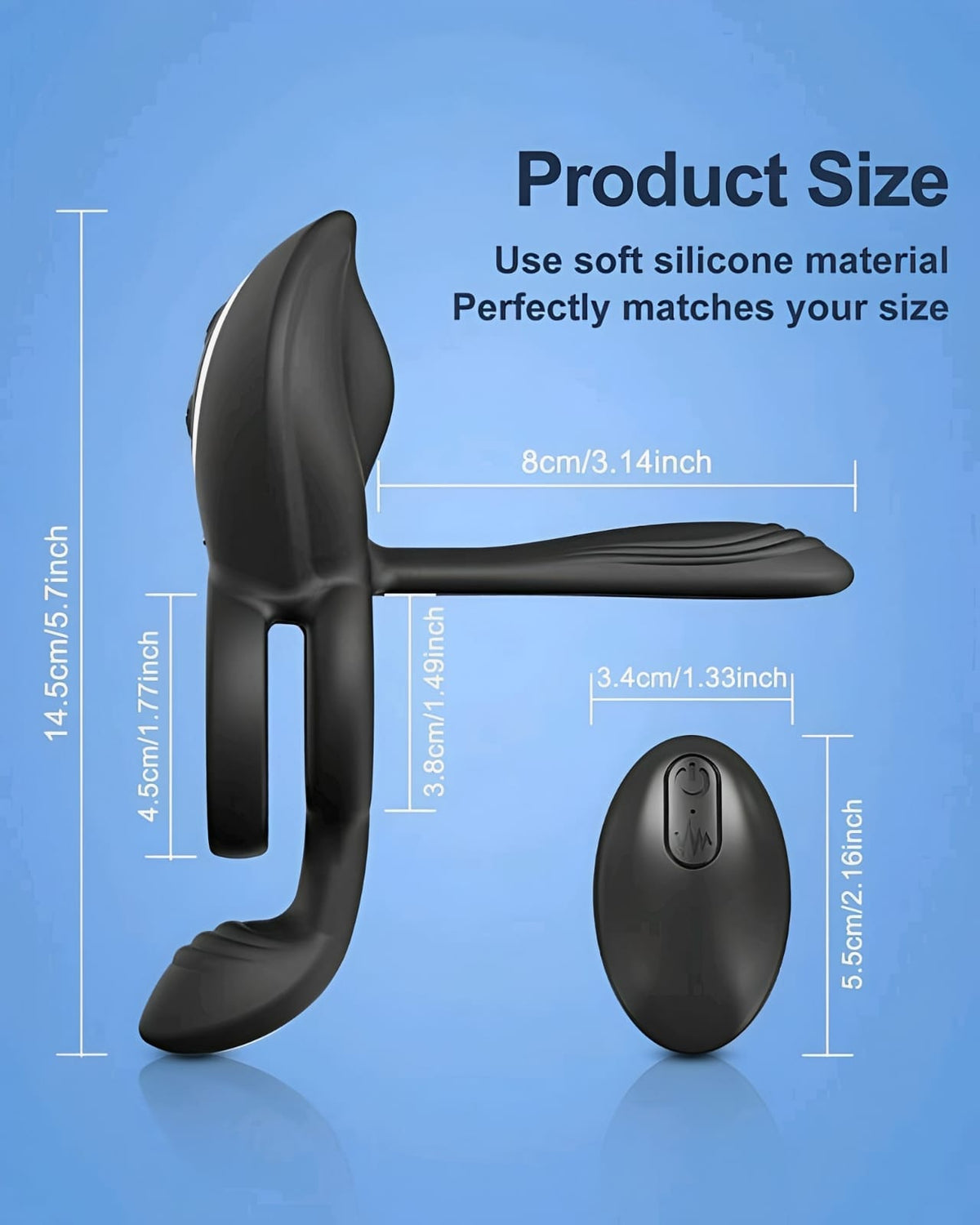 Anel Peniano Vibratório com Controle Remoto – 10 Modos de Vibração, Silicone Premium e Design à Prova D’Água