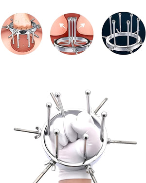 Dilatador Anal e Vaginal Ajustável em Aço Inoxidável – Expansor BDSM de Metal