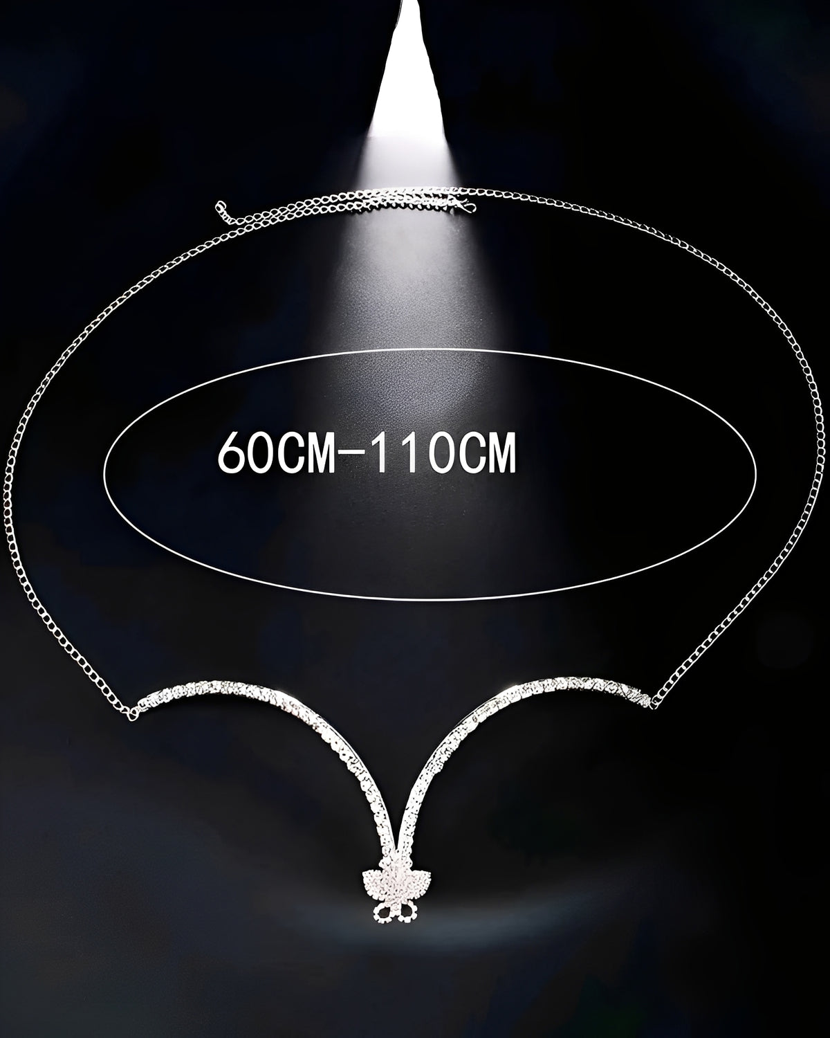Colar Luxo Prata Feminino com Borboleta em Strass – Acessório Exclusivo e Elegante