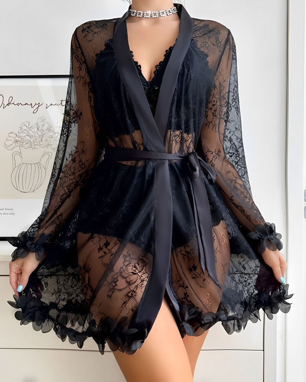Conjunto Babydoll com Robe de Renda – Sofisticação e Conforto para Todos os Momentos