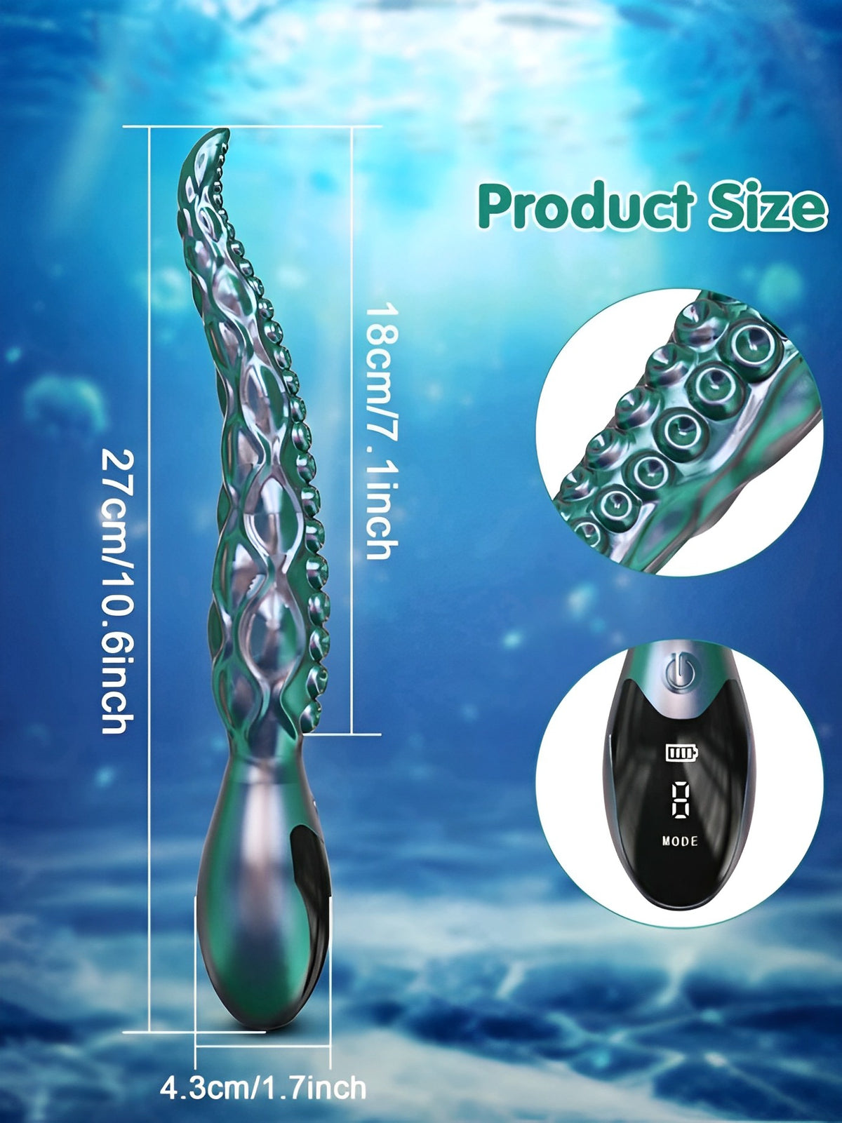 Vibrador Tentáculo com 9 Modos de Vibração - Silicone Premium, Recarga USB e Design Realista