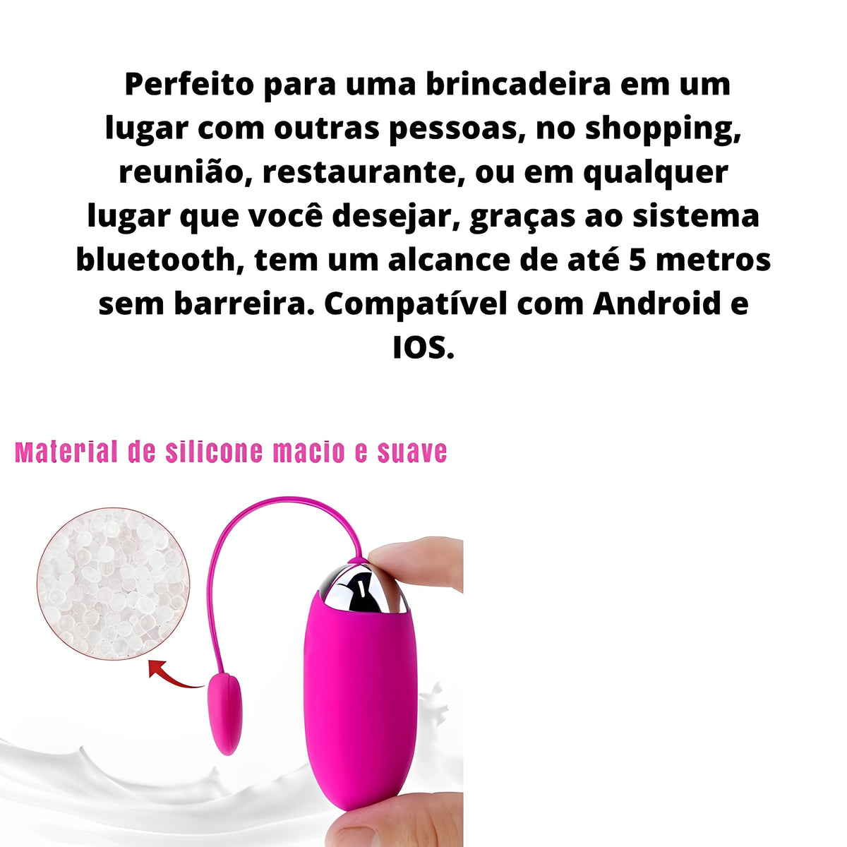 Kit Noite Selvagem na Varanda - Conjunto Transparente + Vibrador Bluetooth com Controle Remoto