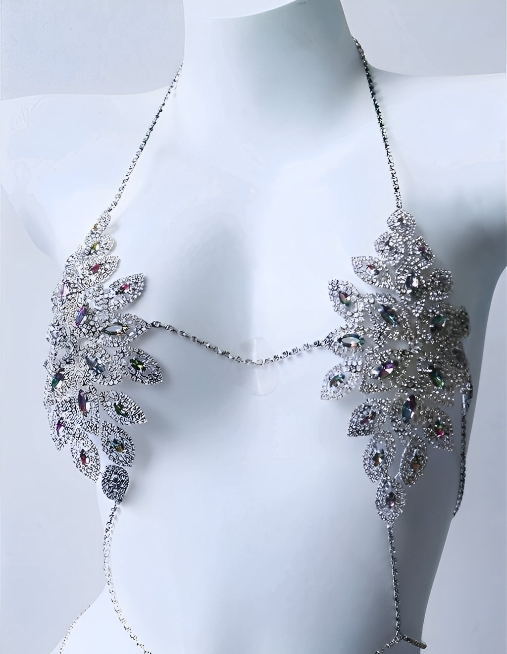 Top Luxo com Strass e Detalhes Multicoloridos – Lingerie Glamourosa para Festa - Coleção Gold