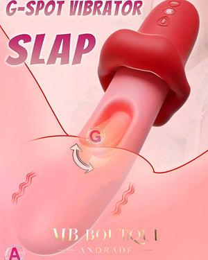 Vibrador 2 em 1 com Língua Estimuladora e Movimento "Slap" - Estímulo Preciso do Ponto G e Clitóris com 7 Modos Vibratórios