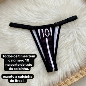 Calcinha Fio Dental com Regulagem - Lingerie Feminina Sensual P ao GG - Flamengo,Corinthians, Palmeiras, São Paulo, Cruzeiro, Vasco, Fluminense, Atlético Mineiro, Grêmio, Brasil