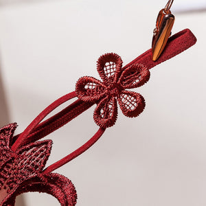 Calcinha Fio Dental com Pérolas em Renda Floral - Lingerie Sensual Feminina Luxo nas Cores Vermelho, Preto, Branco, Azul, Verde, Rosa e Roxo