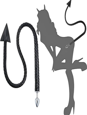 Chicote Erótico Preto com Plug Anal – Fetiche e BDSM para Casais