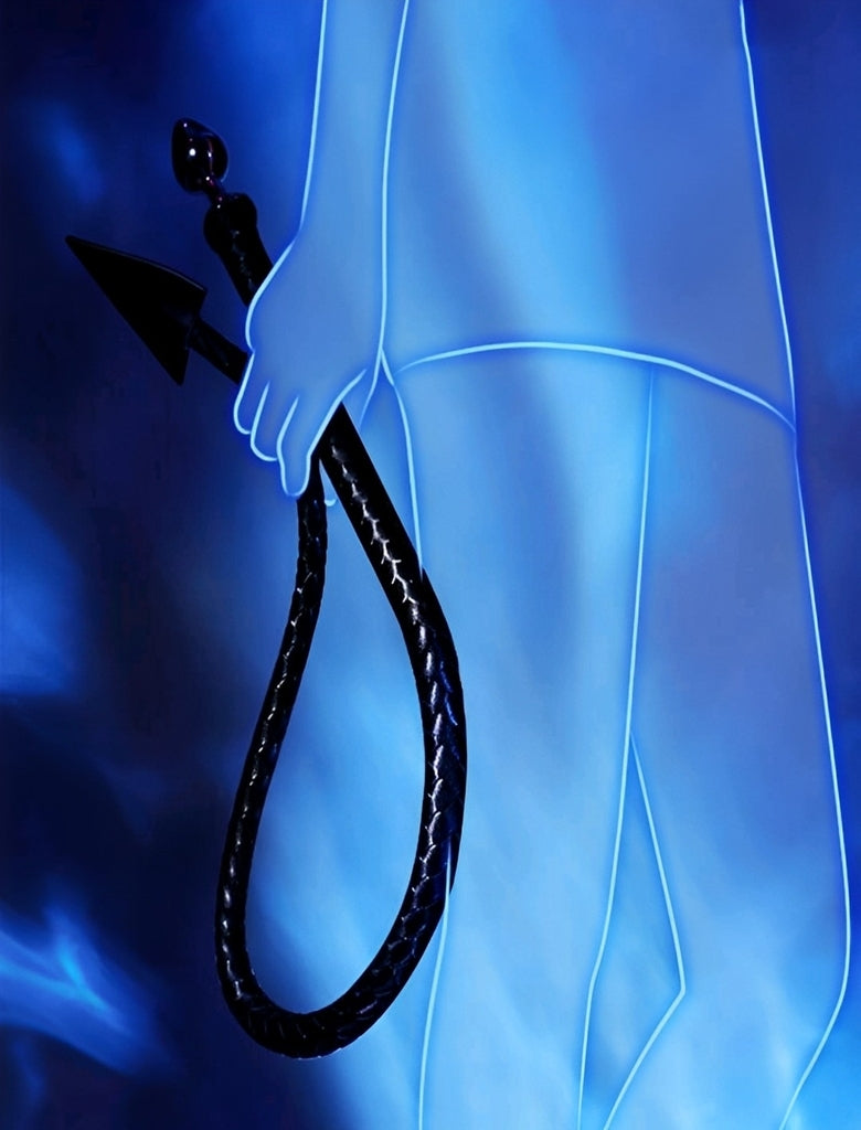 Chicote Erótico Preto com Plug Anal – Fetiche e BDSM para Casais