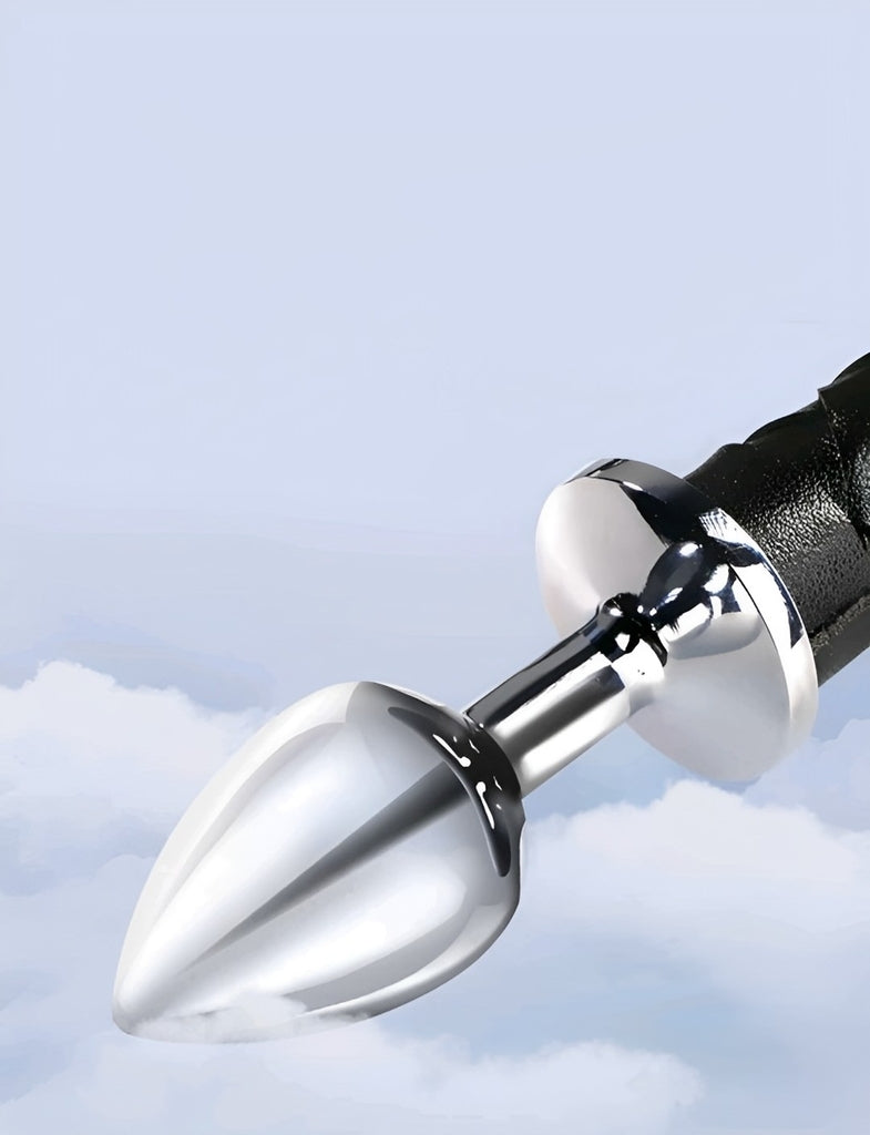 Chicote Erótico Preto com Plug Anal – Fetiche e BDSM para Casais