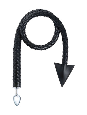 Chicote Erótico Preto com Plug Anal – Fetiche e BDSM para Casais