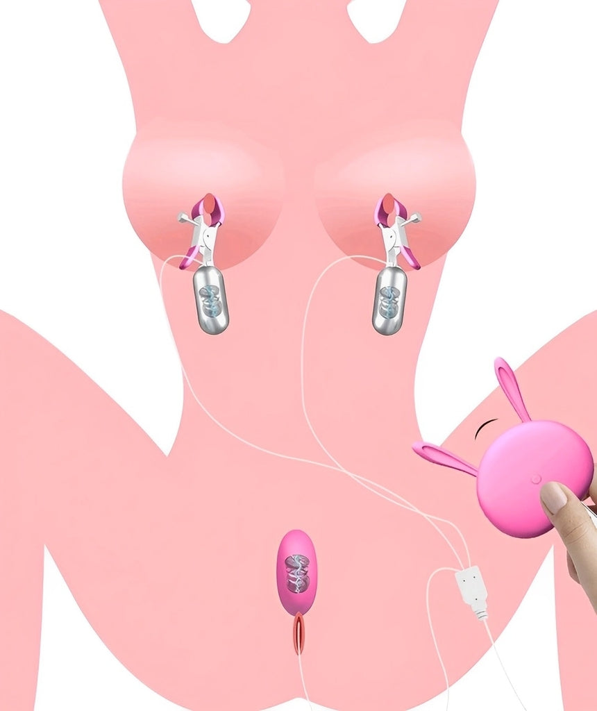  Estimulador de Mamilos e Clitóris com Vibração e Controle USB