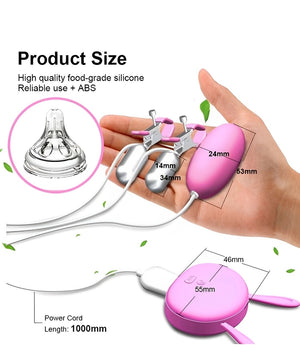  Estimulador de Mamilos e Clitóris com Vibração e Controle USB