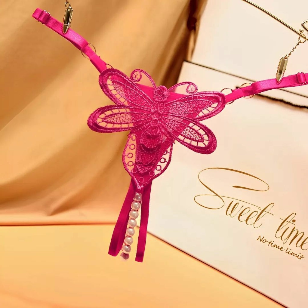 Calcinha Borboleta Luxury – Com Pérolas e Regulagem Lateral